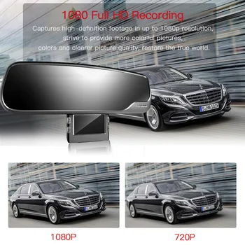 M20 Automobilių DVR Novatek 96655 1080P 2.7 Ekrano 135 Laipsnių Kampu galinio vaizdo veidrodis Vaizdo įrašymas