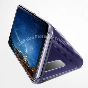 10piece Veidrodis Peržiūrėti flip Cover For Samsung Galaxy S8 plius Odos Veidrodis, Flip Case For Samsung Galaxy S7 Krašto S7 S8 stovėti turėtojas