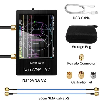 NanoVNA V2 Vektoriaus Tinklo Analizatorius, 3G,50KHz-3GHz Metaliniu korpusu Paspauskite Sn 2.8 Colių Antenos Analizatorius S-A-A-2 Trumpabangės