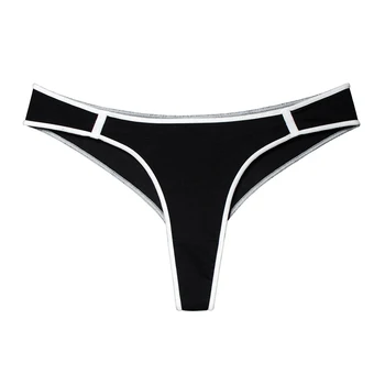 Europos ir Amerikos juoda medvilnės pusė-pack klubo apatiniai moterų bikini aukštos padalinta sporto treniruoklių siauras kraštas jokių pėdsakų diržas