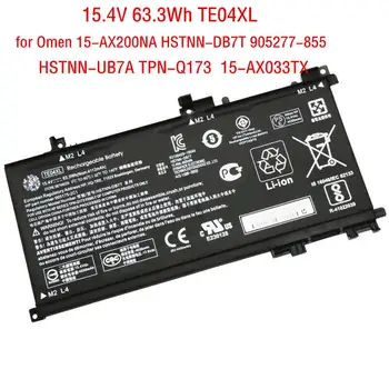 15.4 V 63.3 Wh Originalus TE04XL Baterija HP OMEN 15-ax200 15-ax210TX 15-AX033DX AX020TX BC219TX TPN-Q173 905277-855 905175-2C1