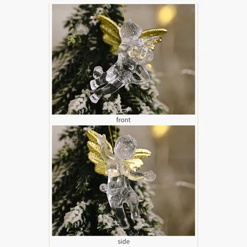 4Pcs Kalėdų Angelas Pakabukas Skaidrus Mažai Angelai Baldų Kabo Embellishment Kalėdų Eglutė Namų Šalies Prekių