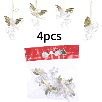 4Pcs Kalėdų Angelas Pakabukas Skaidrus Mažai Angelai Baldų Kabo Embellishment Kalėdų Eglutė Namų Šalies Prekių
