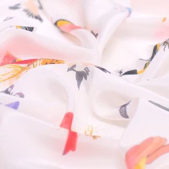 Nauja paukščių šilko krepo de Chine audinio spausdinimo audinio 140cm pločio 16mm skaitmeninis rašalinis natūralaus šilko suknelė, marškinėliai, drabužių audinio
