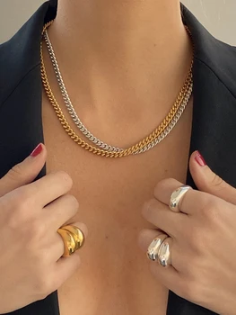 ZFYIN Moterys, bižuterijos, Aukso Spalvos Metalo Lydinio Bold Didelis Pareiškimą Žiedai
