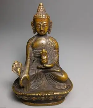 YM 304 Tibeto Rinkti Bronzos Budistų Sakyamuni Medicinos Budos Joss Dubenį Statula