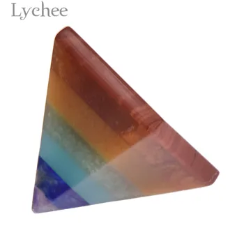 Ličiai Gyvenimo 1PC 7 Čakra Crystal Piramidės Energijos Miniatiūriniai Mini Dvasinės Terapijos Namų Dekoro Modelio Apdaila