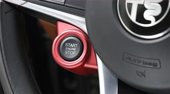 Yimaautotrims Start Stop Variklio Mygtukas Rėmo Raktų Žiedas Padengti Apdaila Už Alfa Romeo Giulia 2016 - 2019 ABS Interjero Juostelės