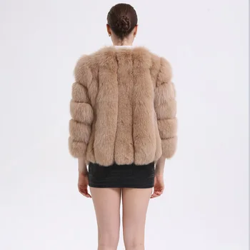 2019 Nauji moteriški drabužiai trumpas kailis kailis sustorėjimas rudens žiemos Paltas lapės kailiniai paltai moterims didelio dydžio dirbtiniais kailių paltai