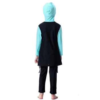 Nuostabu! 80cm-160cm Merginos Musulmonų Nustatyti, maudymosi Kostiumėliai, Jaunių Mergaičių maudymosi kostiumėlį Islamo Drabužiai Vaikams Mados Kratinys Paplūdimio