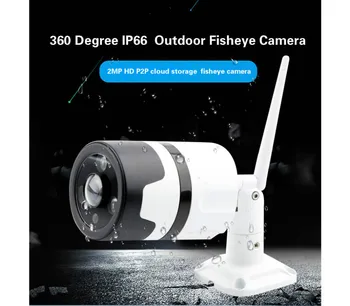 2MP debesys saugojimo vielos nemokamai IR regos lauko kulka IP fisheye kameros dviejų krypčių domofonas wifi Panorama IP kameros, cam P2P