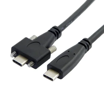 Cablecc CY USB-C USB 3.1 Tipas-C Dviguba Fiksavimo Varžtas su USB-C 10Gbps Duomenų Kabelis Panel Mount Tipo 1,2 m