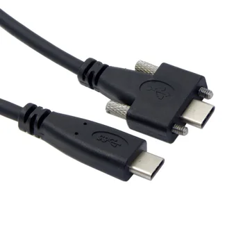 Cablecc CY USB-C USB 3.1 Tipas-C Dviguba Fiksavimo Varžtas su USB-C 10Gbps Duomenų Kabelis Panel Mount Tipo 1,2 m