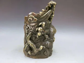 Kinija Žalvario, Vario Gyvūnų Drakono Statula pen konteinerių pieštuku vaza šepetys puodo