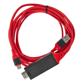 USB 3.1-HDMI Konverteris 2m Kabelio Tipas C USB Maitinimo 4K Vaizdo Adapterio Laido Lauko Mobilusis Telefonas Apdailos