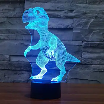 Helovinas 3D Dinozaurai LED Lempos, 7 Spalvų Keitimas Touch Kontrolę, Naktį Šviesos, Vaikams, Dovanų, Namų Papuošalas Paramos Dropshipping