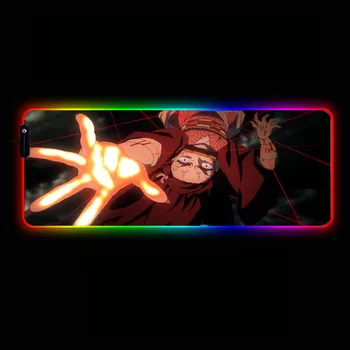 XGZ Anime Demon Slayer Kimetsu Nr. Yaiba RGB Didelis Žaidimų Pelės Mygtukai Gamer Kompiuteris XXL Kilimėlis Led foninio Apšvietimo Klaviatūra Stalas Kilimėlis