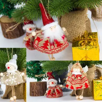 Naujų Kalėdų Eglutės Girliandos Ornamentu Pasakų Kalėdos Pakabukas Santa Sniego Santa Claus Angelas Lėlės Apdailos Dovana karšto