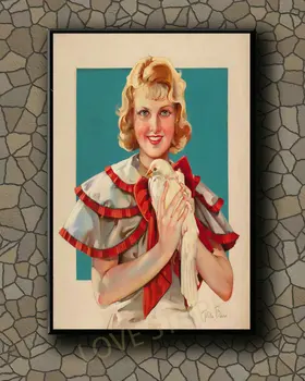 P477 Derliaus Gražus Pin-up Girl Klasikinis Nuotrauką 74 Šilko Audinys plakatus Dekoro Patalpų Dažymas Dovana