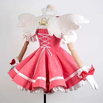 Anime Kortelės Gūstītājs Cos Sakura Kinomoto Cosplay Kostiumų Moterų Karnavalas Helovinas Šalis Princesė Suknelė
