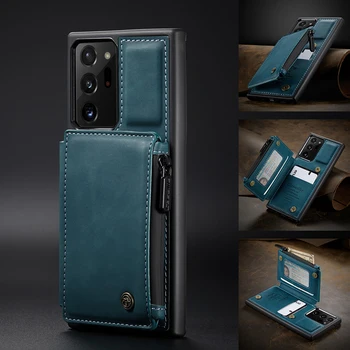 Caseme Odinis Dėklas Skirtas Galaxy Note 20 Ultra Retro Atgal Kortelių Lizdai Piniginės Atgal Byloje Dėl 