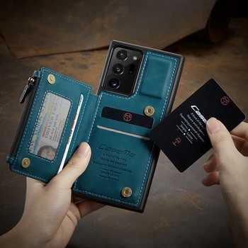 Caseme Odinis Dėklas Skirtas Galaxy Note 20 Ultra Retro Atgal Kortelių Lizdai Piniginės Atgal Byloje Dėl 