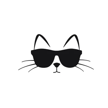 YOJA 22.2*11.4 CM Cool Cat Su Akiniais Tualetas Decal Namų Dekoro Siena Lipdukas Augintinio Meilės T4-0013