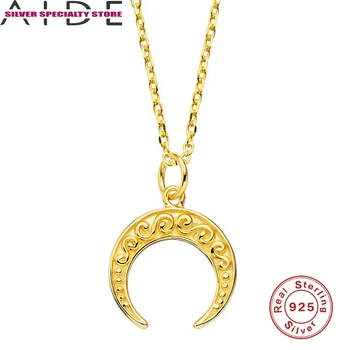 AIDE 925 Sterlingas Sidabro Karoliai Moterų 2020 M Fine Jewelry Mėnulis Modelio Pakabuką Choker Pakabukai Collares Bijoux Apykaklės Dovanų