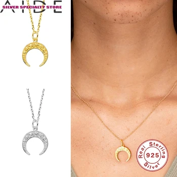 AIDE 925 Sterlingas Sidabro Karoliai Moterų 2020 M Fine Jewelry Mėnulis Modelio Pakabuką Choker Pakabukai Collares Bijoux Apykaklės Dovanų