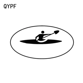 QYPF 16*8.4 CM Ovalo formos Baidarėmis Dekoro Automobilių Lipdukas Siluetas Vinilo Ekstremalių Judėjimo Grafinis C16-1156