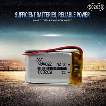 1pc), 3,7 V 250mAh 502030 polimeras ličio Įkraunama Baterija, žaislų LED šviesos Tachografo Automobilių DVR 
