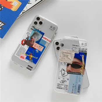 Retro mados soft case for iphone 11 pro x xs max xr 8 7 plus SE 2 Aišku, silikoninis telefono dangtelį suvenyrų coque fundas rubisafe