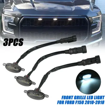 ABS Plastiko Grotelės, Grotelės, Žibintai, Pagalbinė Lemputė Ford F150 Raptor 10-18 LED Lempa Pakeitimas
