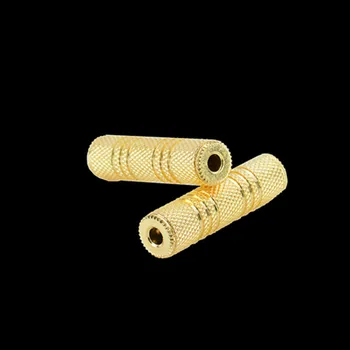 1 pora 3,5 mm Aukso padengtą Moterų moterims, Audio Adapteris, Metalo Garsą--įrašymo Adapteris Male-to-male Išplėtimo Jungtis