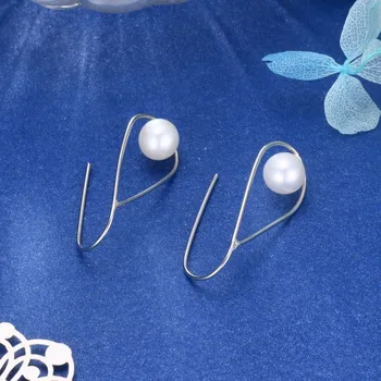 Dainashi klasikinis Paprastos ir mielos 925 silver pearl drop ilgi auskarai bauda papuošalai moterims kalėdinės dovanos