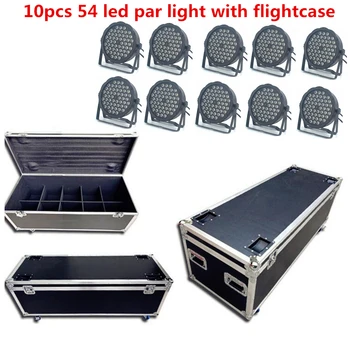 10vnt 54x3W led par šviesos flightcase DJ Par LED RGBW UV dj šviesos Plauti Disco Šviesos DMX Valdytojas poveikis 54x4W RGB 3in1