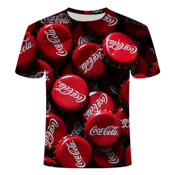 Vyrų ir Moterų Alaus Hip-Hop Naujas Gerti 3D Print T-Marškinėliai trumpomis Rankovėmis Bulvytės, Mėsainis Kavinė Rock, Hip-Hop Pripučiami Vandens