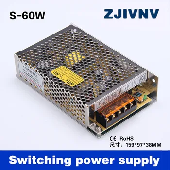 Aukštos kokybės 60w Output 36v 1.7 jungiklis, maitinimo režimo smps LED 36V AC DC transformatorių, led šviesos cctv cnc (S-60-36)