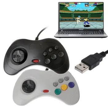 USB Klasikinis Gamepad Valdytojas Laidinio Žaidimų Valdiklis Joypad sega Saturn PC 20CB