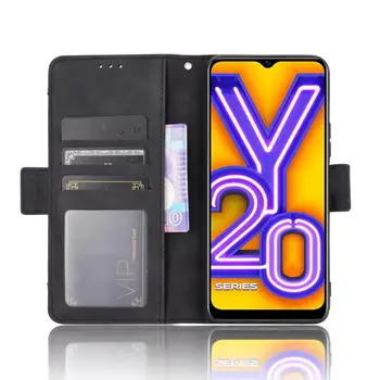 Už VIVO Y20 2020 Atveju kokybės Odos Piniginės Odinės Šlepetės Multi-kortelės lizdo Dangtelį Vivo Y20 Y20i Y 20 Byloje