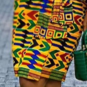 Vasaros mados Afrikos moterų spausdinti sluoksniuotos rankovėmis v-kaklo suknelė su juosmens diržas mados suknelės seksuali moteriška suknelė 2020 naujas spri