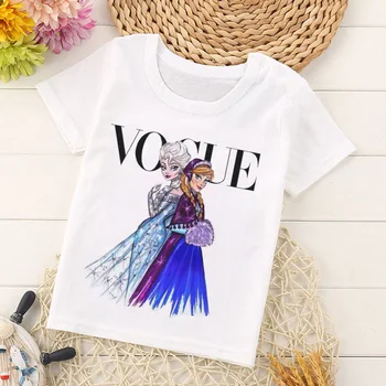 DERMSPE Vasaros Mados Princesė Spausdinti Vaikiški marškinėliai trumpomis Rankovėmis Bamblys Drabužius Apvalios Kaklo Prarasti Atsitiktinis Vaikų Viršūnės