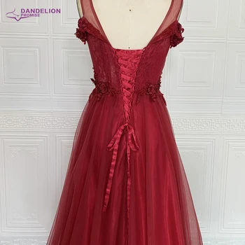 Duobute vakarinę Suknelę Ilgai 2010 m. 3D Gėlių-Line Prom Dresses Raudonas Vynas V-Kaklo Oficialų Šalis Suknelė Vestido de festa