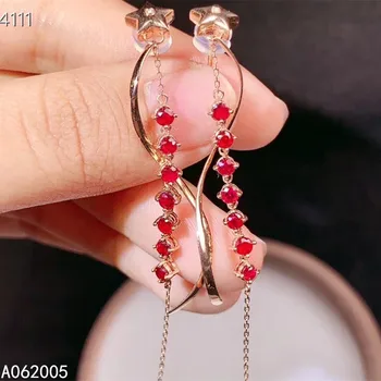 KJJEAXCMY Fine Jewelry 18K aukso inkrustacijos natūralus akmuo rubinas moterų nauji auskarai Eardrop prabangos remti bandymo karšto pardavimo