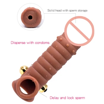 Skysto Silikono Varpos Plėtros Prezervatyvus, Sekso Žaisliukai Vyrams Realistiškas Penis Penis Extension Rankovėmis Daugkartinio Naudojimo Prezervatyvą Penis Extender