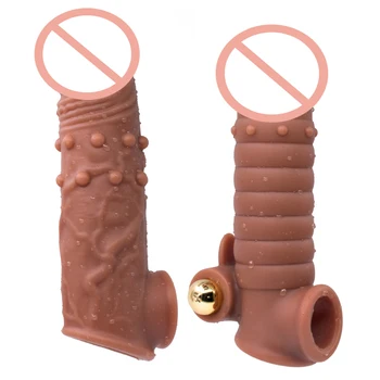 Skysto Silikono Varpos Plėtros Prezervatyvus, Sekso Žaisliukai Vyrams Realistiškas Penis Penis Extension Rankovėmis Daugkartinio Naudojimo Prezervatyvą Penis Extender
