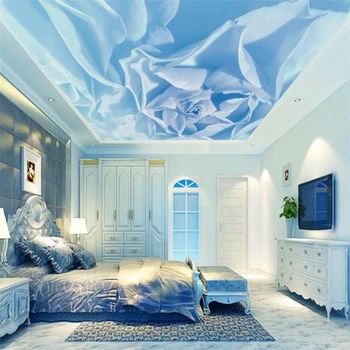 Custom freskos 3d обои Šiuolaikinės mados foto tapetai dream blue rose stogo Viešbutis sienos popieriaus namų dekoro 3d riba papel de parede