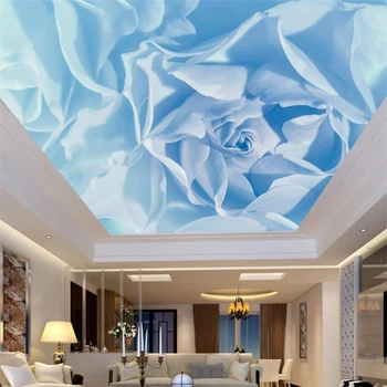Custom freskos 3d обои Šiuolaikinės mados foto tapetai dream blue rose stogo Viešbutis sienos popieriaus namų dekoro 3d riba papel de parede