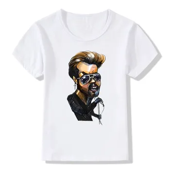 2019Children Cool Spausdinti George Michael T-shirt O-Kaklo trumpomis Rankovėmis Vasarą Boy&Girl Streetwear Atsitiktinis Viršų Tee Kūdikių Marškinėliai ooo694