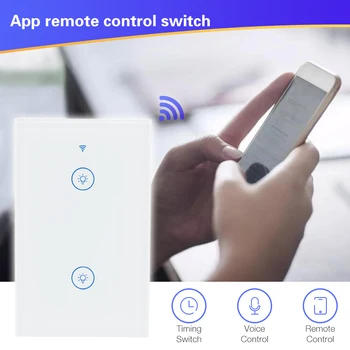 20pcs Wifi Smart JAV standarto 2 GAUJOS Sienos Jungiklis, Tuya Smart Gyvenimo App Belaidis Nuotolinio Valdymo pultas Veikia Su Alexa 